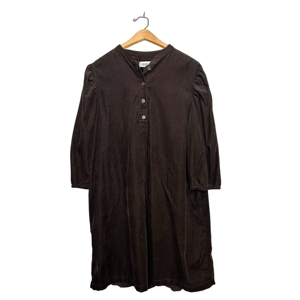 Rockin C Womens Neutral Brown Corduroy 3/4‎ Sleeve Mini Dress Large L